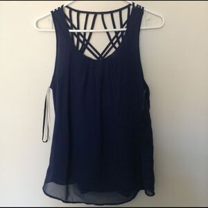 Navy dressy tank top